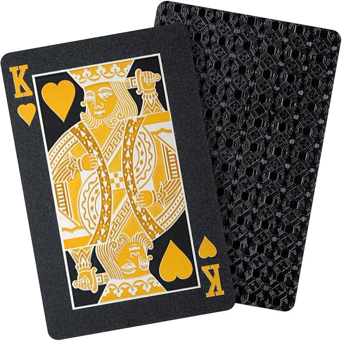 Waterproof Deck of Cards，Gift Playing Cards，Poker Set, Men Pool Poker Cards (Black Diamond) | Amazon (US)