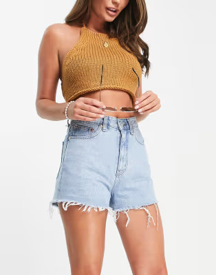 Weekday Rowe denim shorts in splendid blue | ASOS (Global)