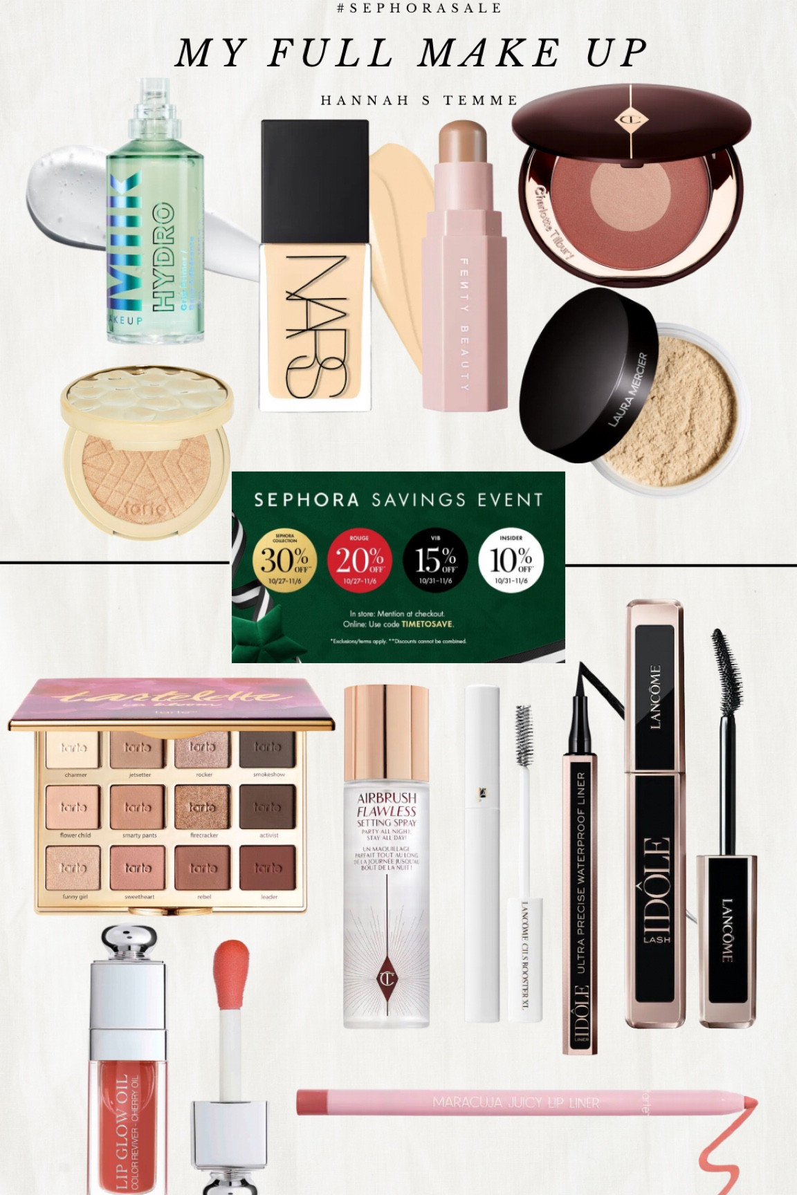 Sephora sale is ending soon! Here is my make up from todays get ready with me!

#LTKbeauty #LTKHoliday #LTKsalealert