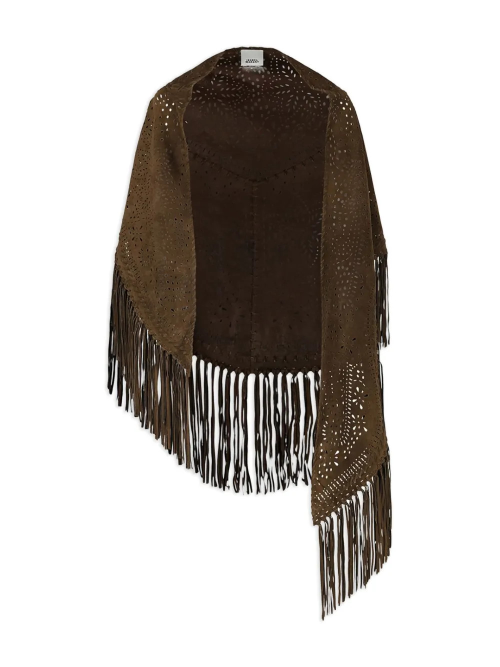 ISABEL MARANT perforated fringed cape - Brown | Farfetch Global