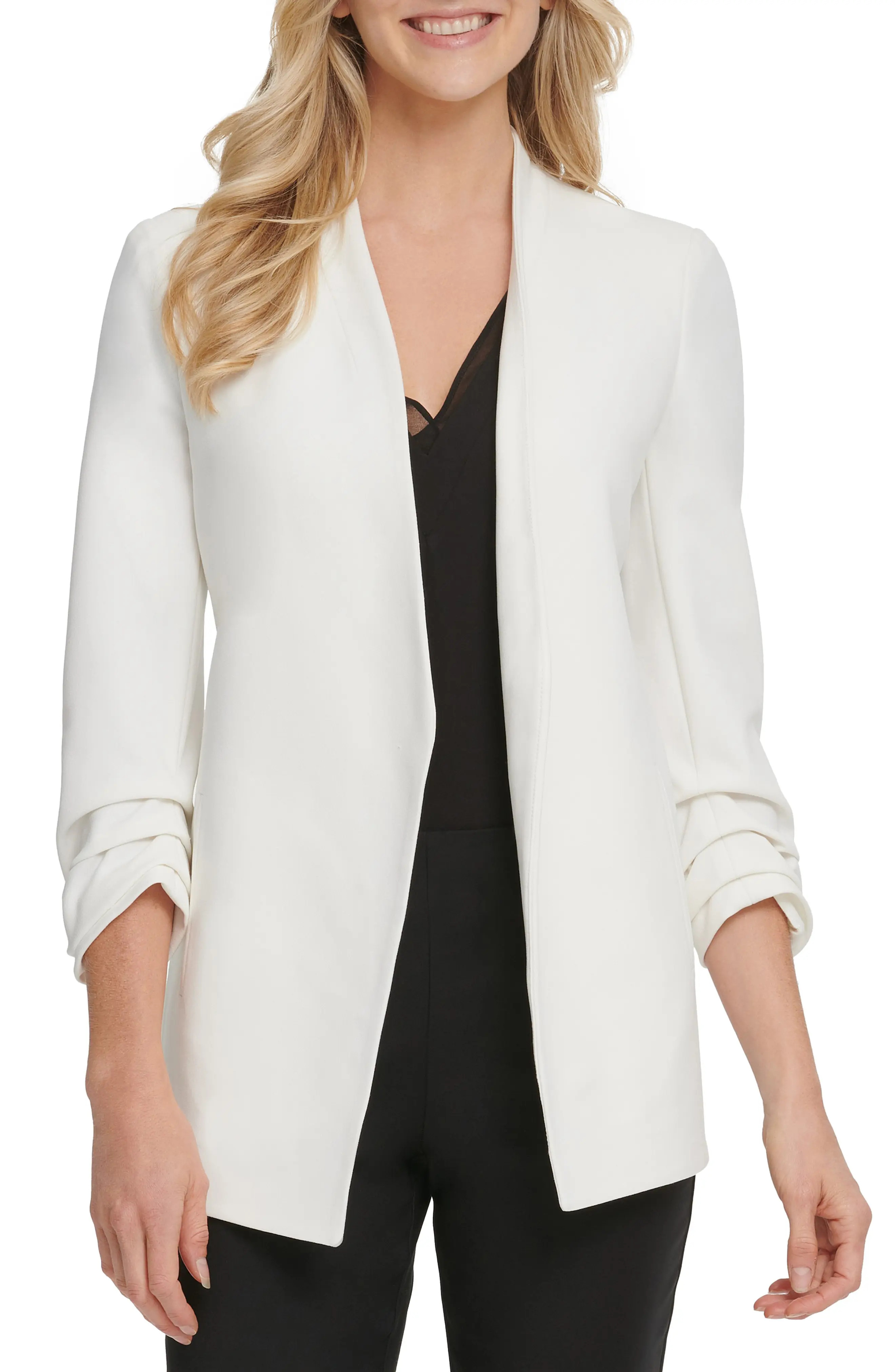 Women's Dkny Sportswear Open Front Blazer, Size X-Small - White | Nordstrom