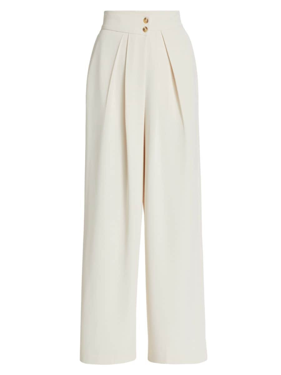 Boyfriend Wide-Leg Pleated Pants | Saks Fifth Avenue