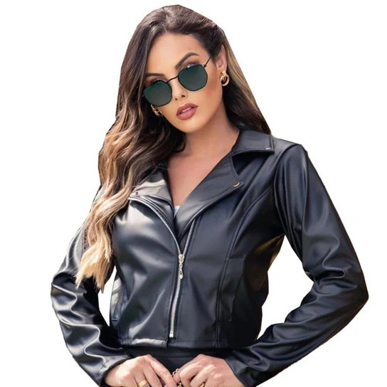 Jaqueta Couro/Ecologico Feminino Blusa de frio Donna Martins - Preto | Zattini (BR)