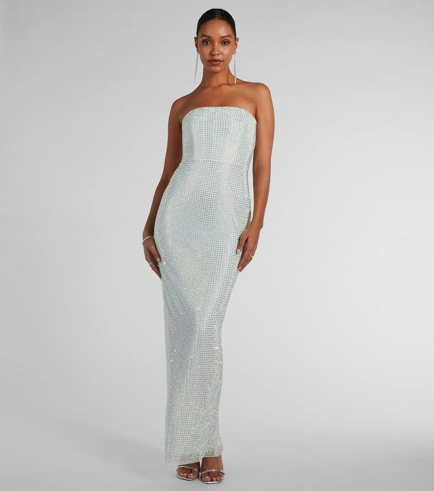 Brittney Strapless Rhinestone Long Formal Dress | Windsor Stores