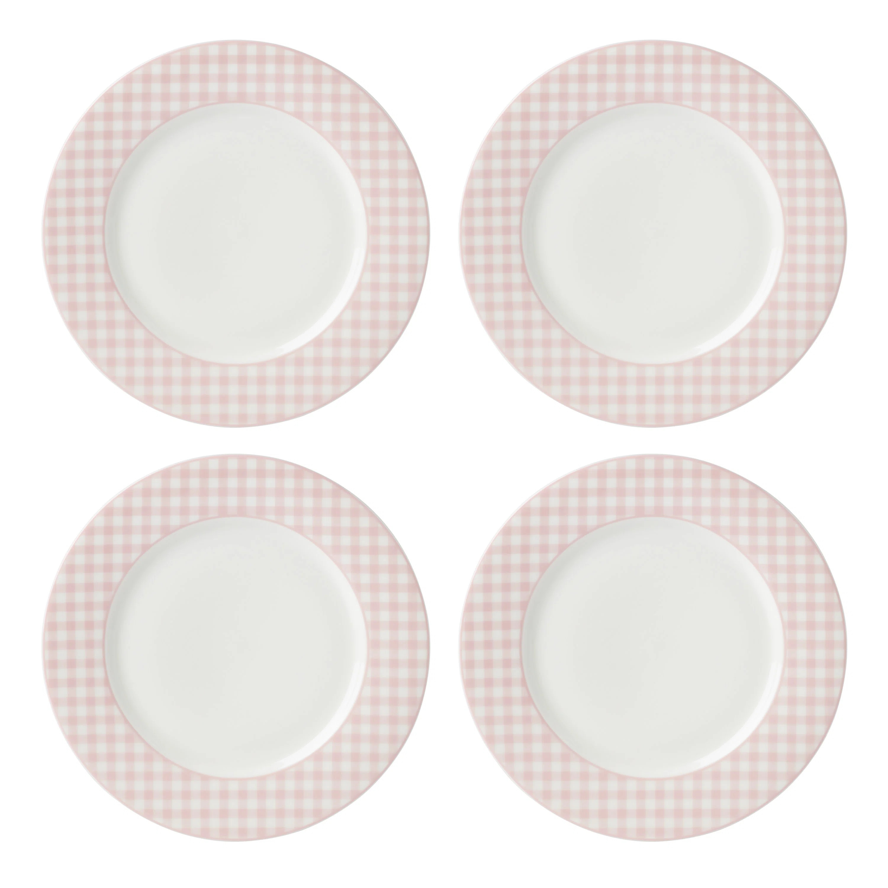 Lenox Gingham Pink Dinner Plates - Set of 4 | Wayfair North America