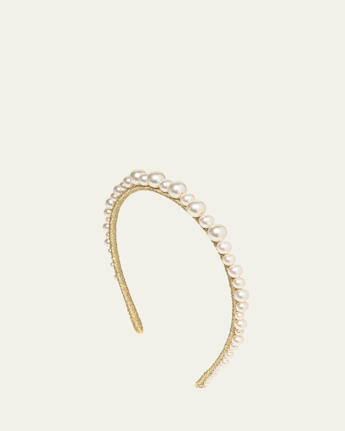 Belladonna Pearly Golden Silk Headband | Bergdorf Goodman