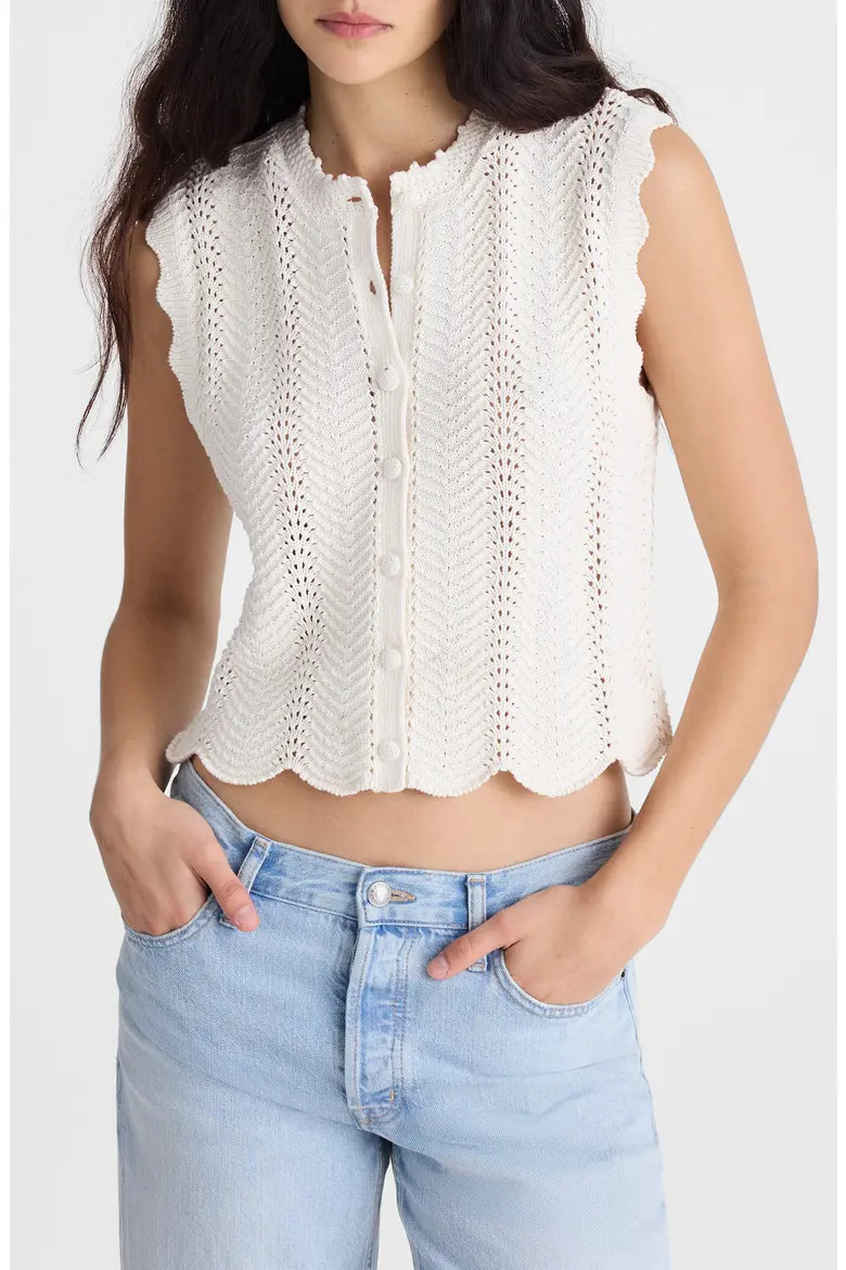 Wavy Knit Button-Up Shell (Women) | Nordstrom | Nordstrom