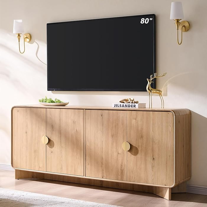 IFGET 70" Modern TV Stand for TVs Up to 80 inches, 30" Tall Entertainment Center with Storage and... | Amazon (US)