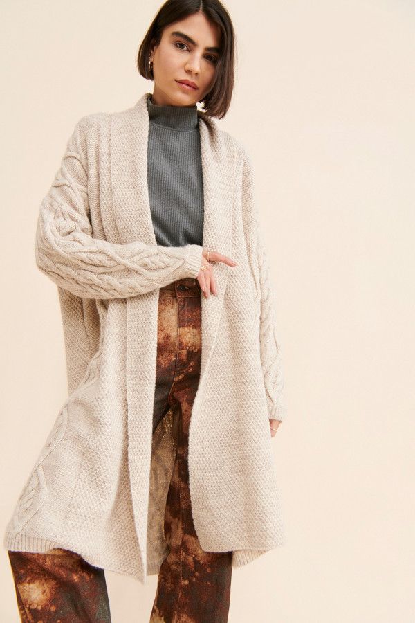 Cable-Knit Longline Cardigan | Nuuly