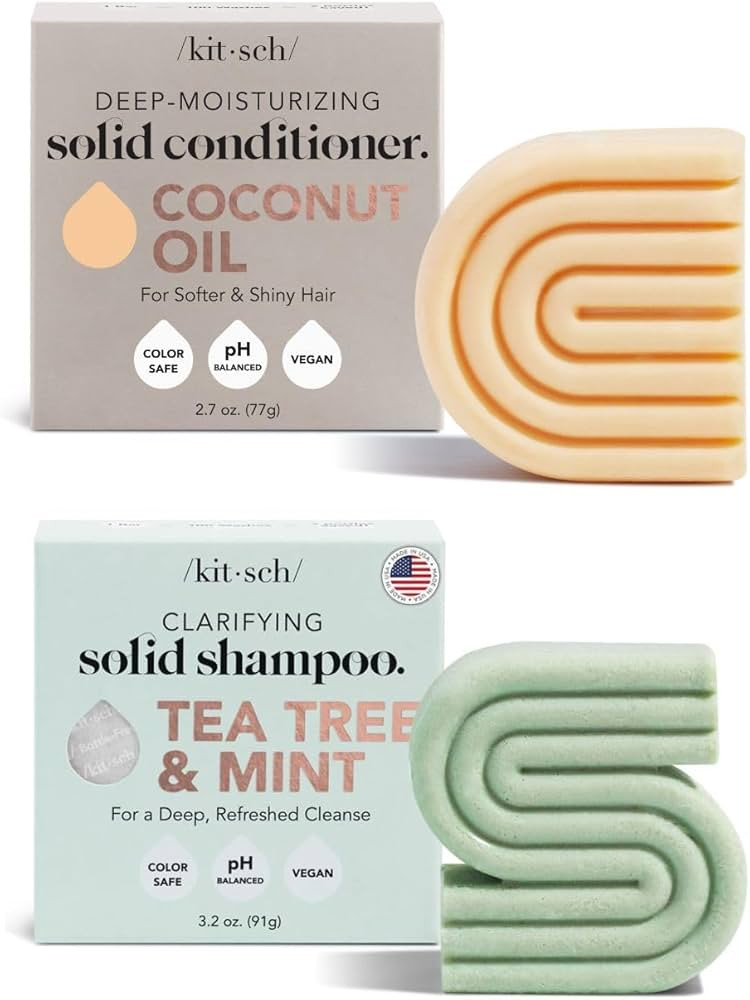 Kitsch Coconut Oil Conditioner Bar & Tea Tree Shampoo Bar | Amazon (US)