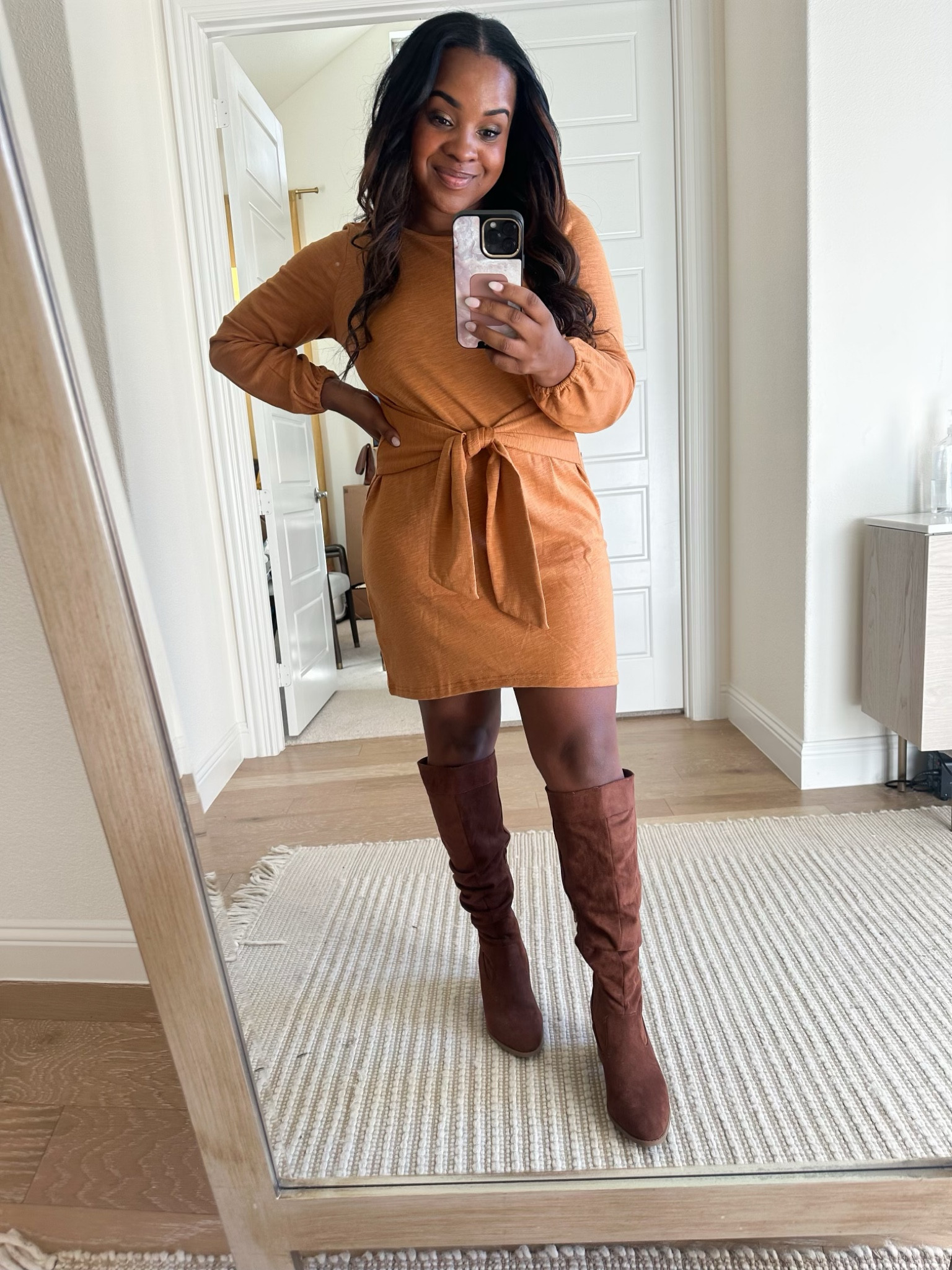 This out is definitely giving fall vibes! Plus this dress is under $25 from @walmart

#walmartpartner 

Dress: M
Boots: 9

#LTKfindsunder50 #LTKSeasonal #LTKstyletip