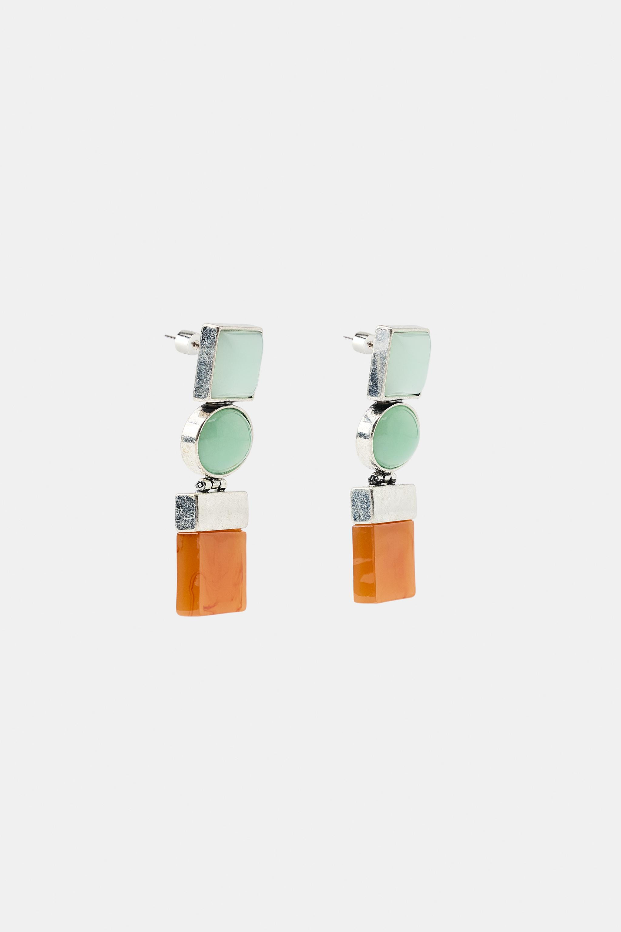 TRIPLE GEOMETRIC EARRINGS | Zara US