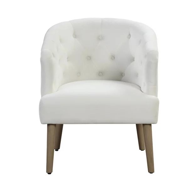 Better Homes & Gardens Barrel Accent Chair, Vanilla Dream Beige, Velvet Upholstery - Walmart.com | Walmart (US)