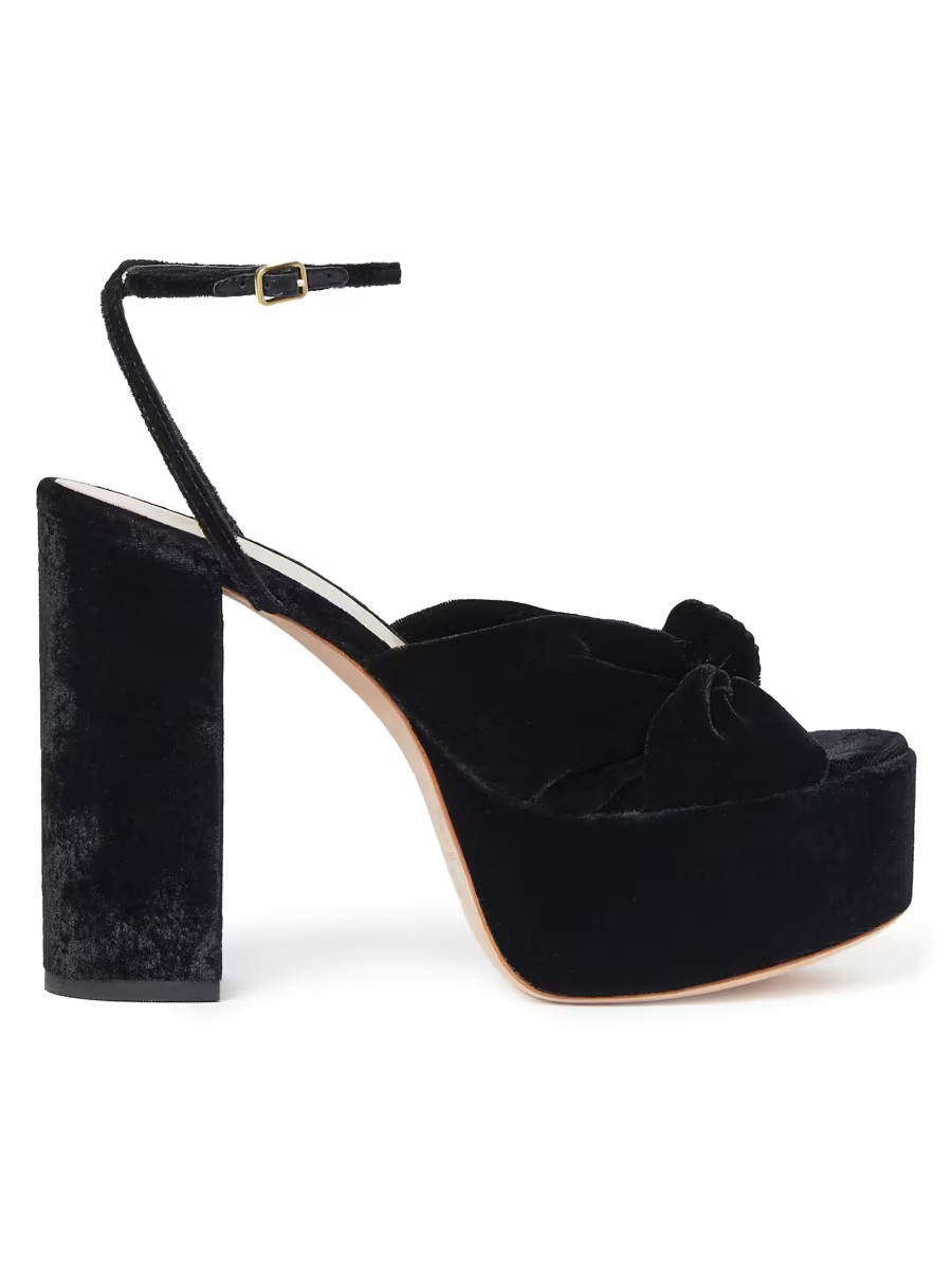 Roz 130MM Crushed Velvet Platform Sandals | Saks Fifth Avenue