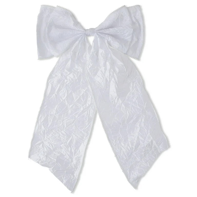 White Crepe Pearl Decorative Bow , 20", by My Texas House | Walmart (US)