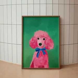 Pink Poodle Print: Whimsical Dog Wall Art (Digital Download) | Etsy (Global)