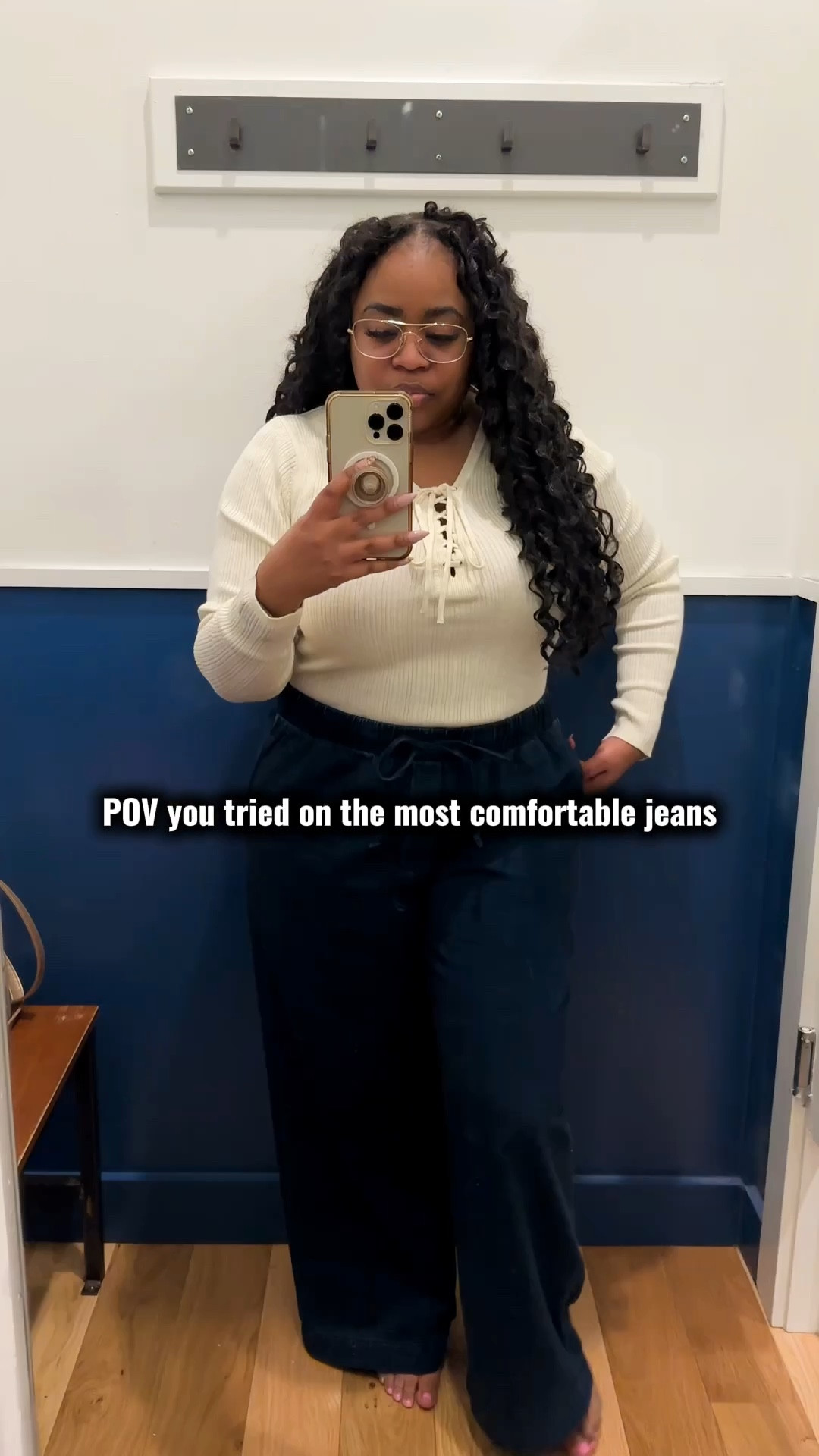 American Eagle drawstring jeans are super comfy and cozy! 

#LTKgrwm #LTKootd #LTKdayinmylife