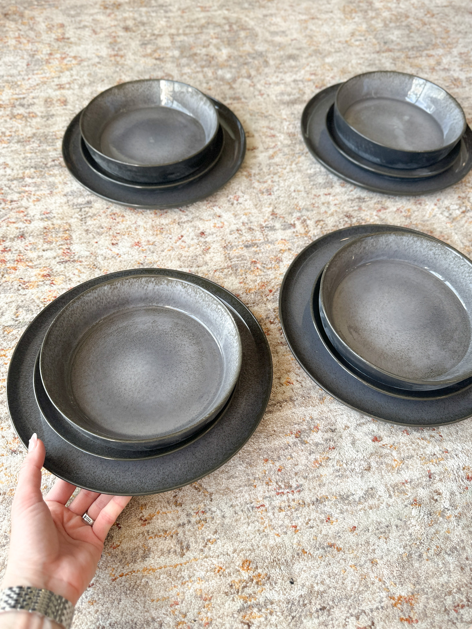 Upgrade your table with this 12-piece porcelain dinnerware set in chic modern grey 💎. Perfect for family meals 👨‍👩‍👧‍👦 or hosting guests 🍷, it combines durability with timeless style. Effortless, elegant, and dishwasher safe 🧼✨.

#DinnerwareSet #ModernHomeStyle #PorcelainPlates #KitchenEssentials #HostInStyle #TableSettingGoals #HomeDining #LTKhome #AmazonHomeFinds #DinnerPartyReady #MinimalistHome #KitchenMustHaves #DiningInStyle #PorcelainDinnerware #EverydayLuxury 

 