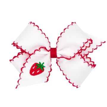 Embroidered Fruit Moonstitch Grosgrain Bow | Classic Whimsy