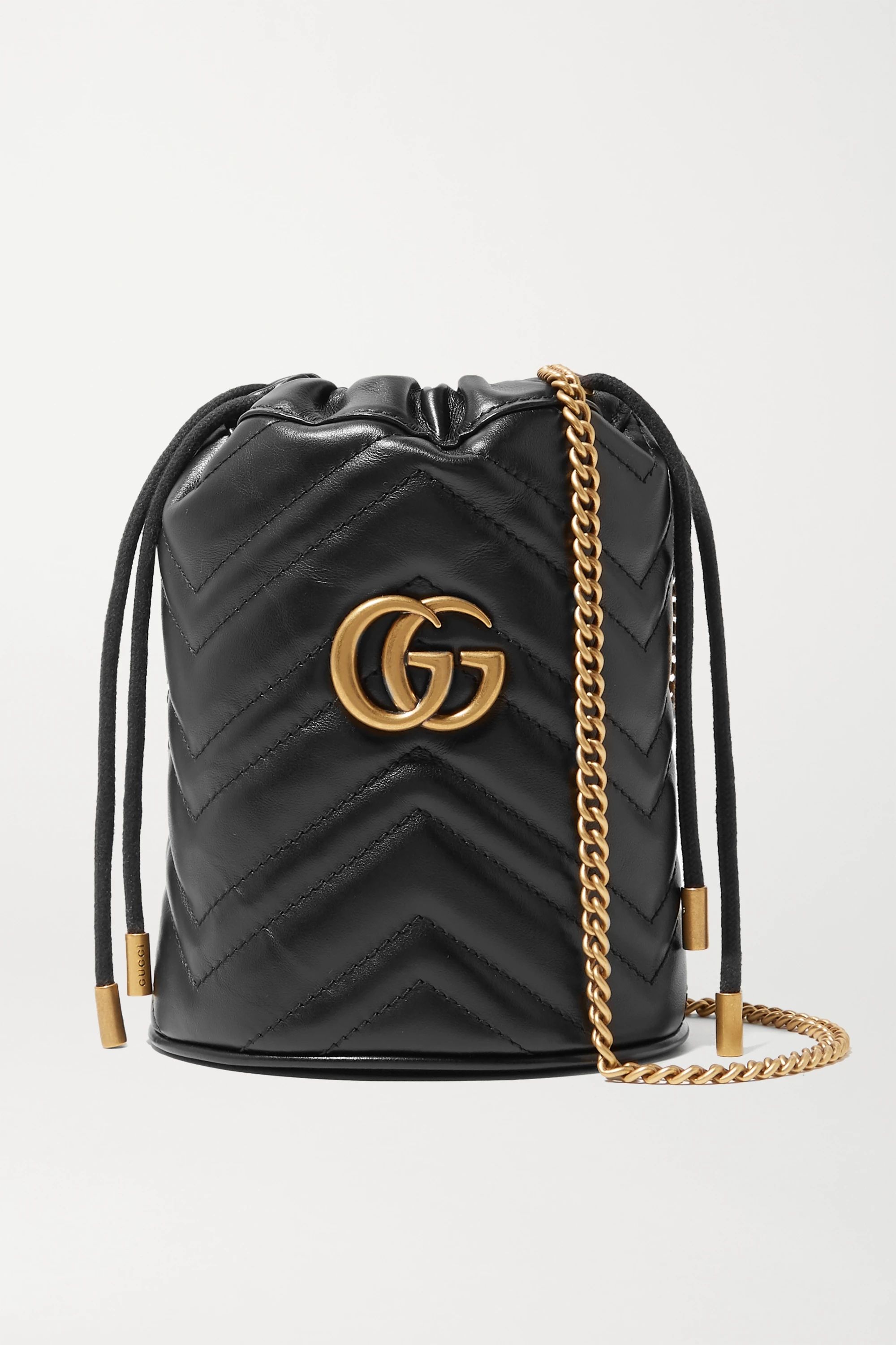 Black GG Marmont mini quilted leather bucket bag | Gucci | NET-A-PORTER | NET-A-PORTER (US)