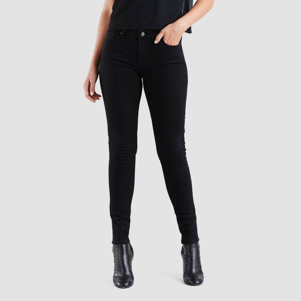 Levi's Women's 711 Mid-Rise Skinny Jeans - Soft Black 32x30 | Target