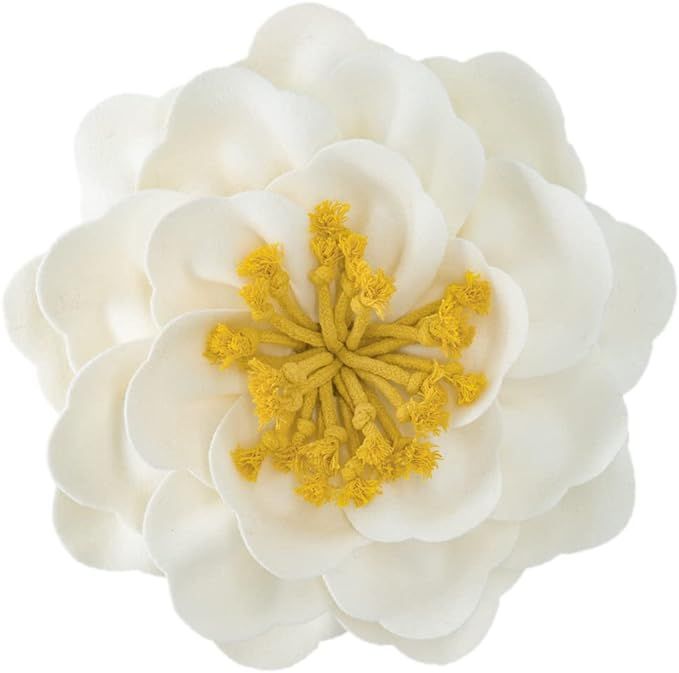 JWH Handmade 3D Flower Throw Pillow Cover Decorative Round Cushion Handmade Pillowcase Striped Fl... | Amazon (US)