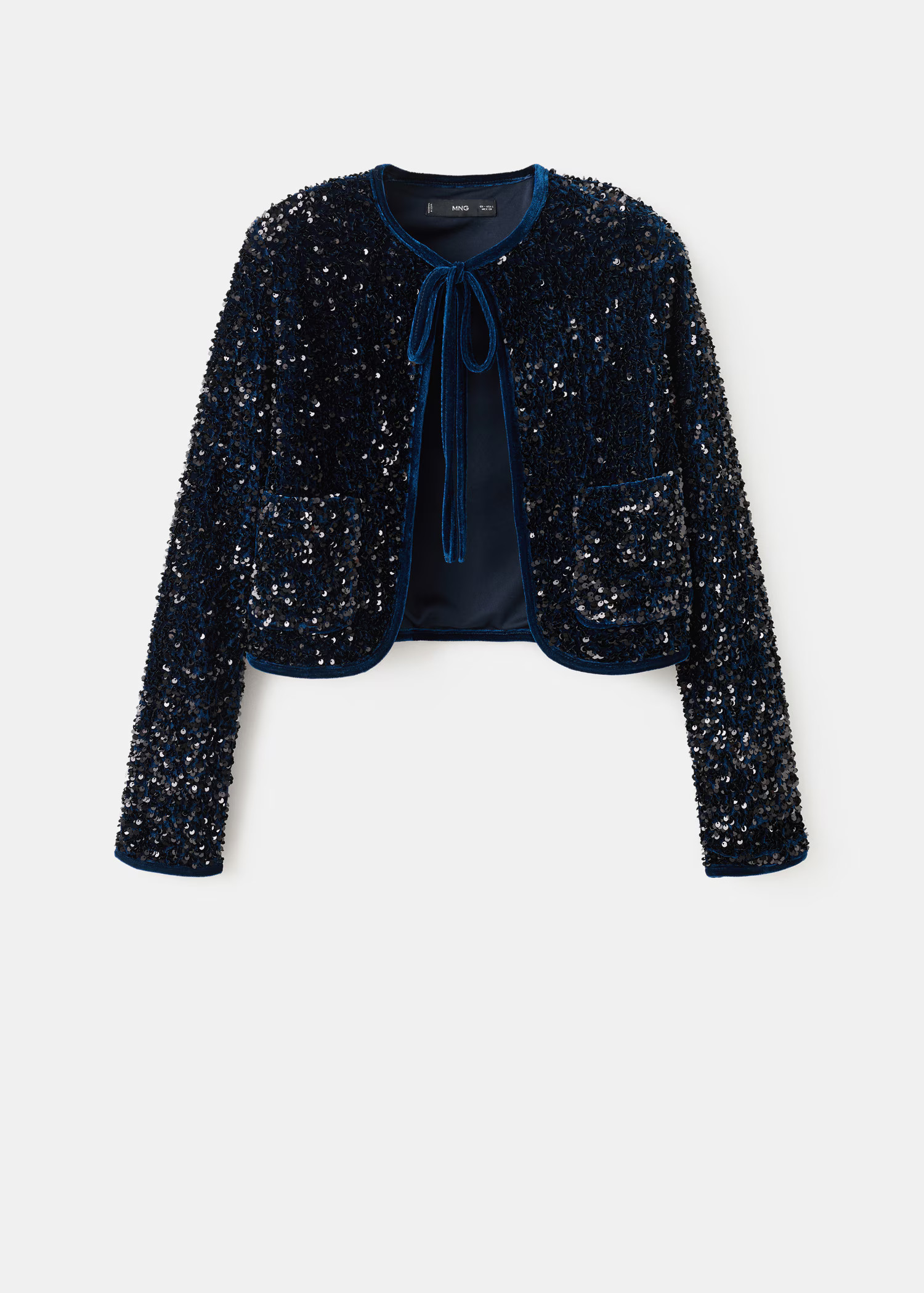 Velvet jacket with sequins and bow | MANGO (UK)