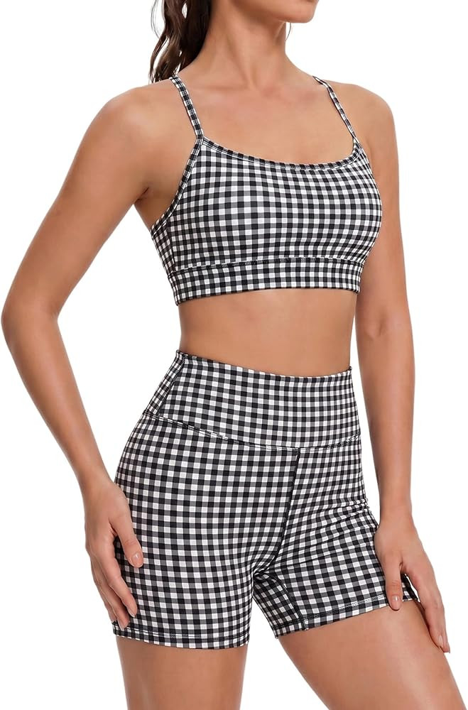 2 Pieces Workout Sets for Women Yoga Pilates Outfits Gym Matching Sets | Amazon (US)