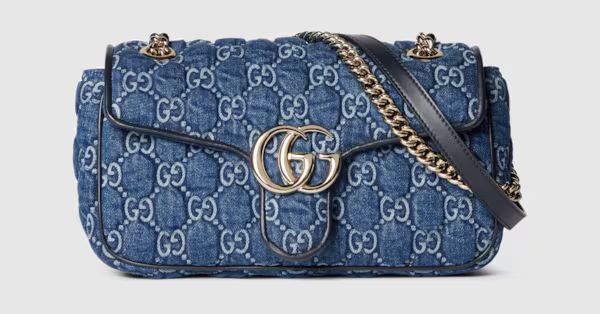 GG Marmont GG denim shoulder bag | Gucci (US)
