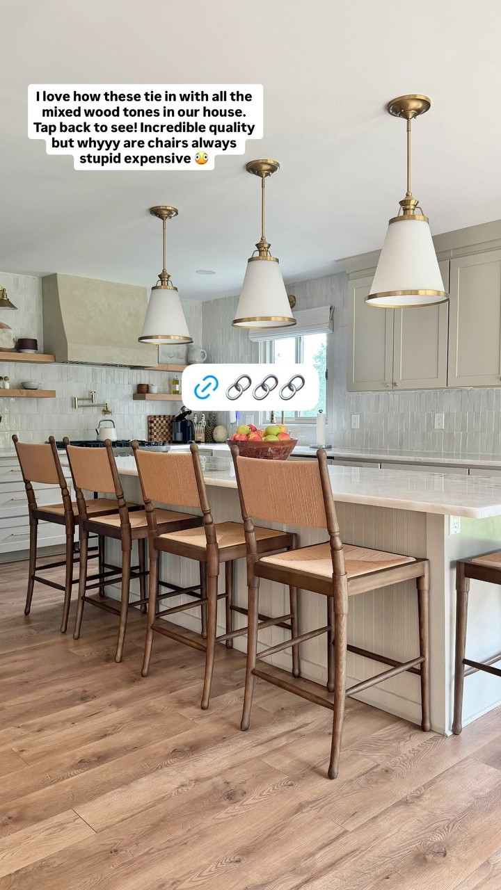 I love how these tie in with all the mixed wood tones in our house. Tap back to see! Incredible quality but whyyy are chairs always stupid expensive 🫪