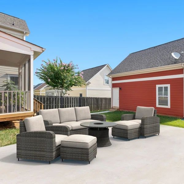 7 - Person Outdoor Seating Group with Cushions | Wayfair North America