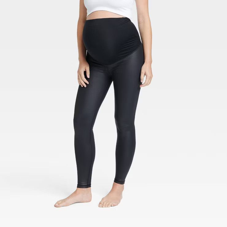 High Gloss Maternity Leggings - Isabel Maternity by Ingrid & Isabel™ Black | Target