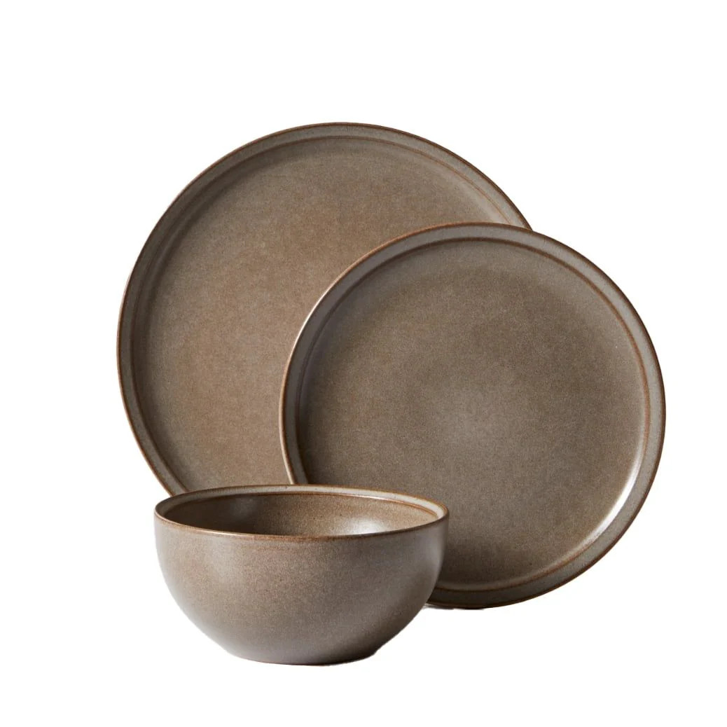 Banks Brown 12-Piece Stoneware Dinnerware Set | Shop Simon