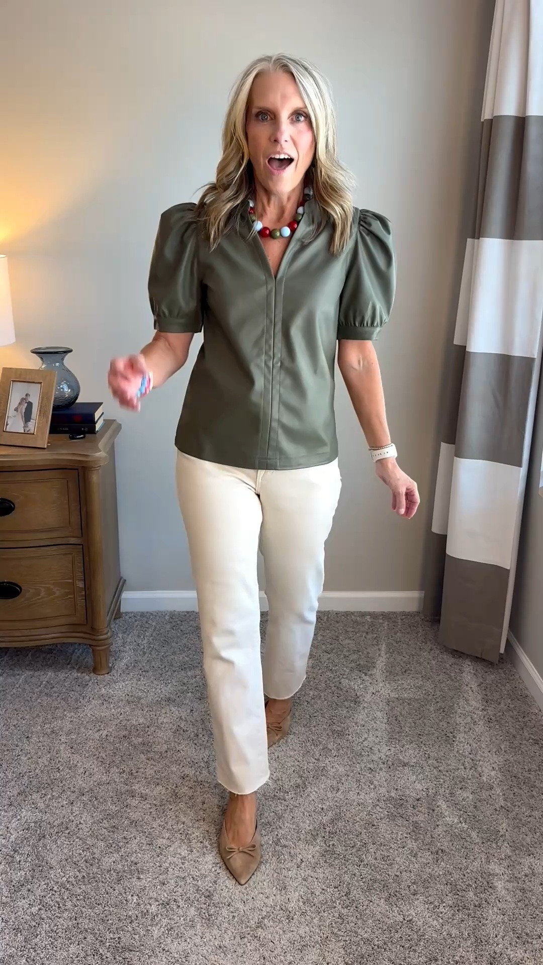 If you want the feel of leather without the price tag this is for you. So cute and feels so good on. Wearing XS and 27 jeans