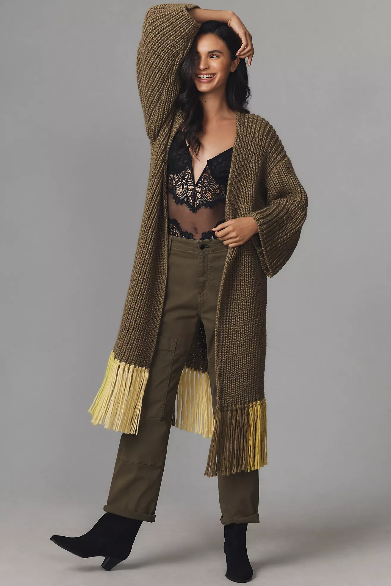 By Anthropologie Long Fringe Cardigan Sweater | Anthropologie (US)