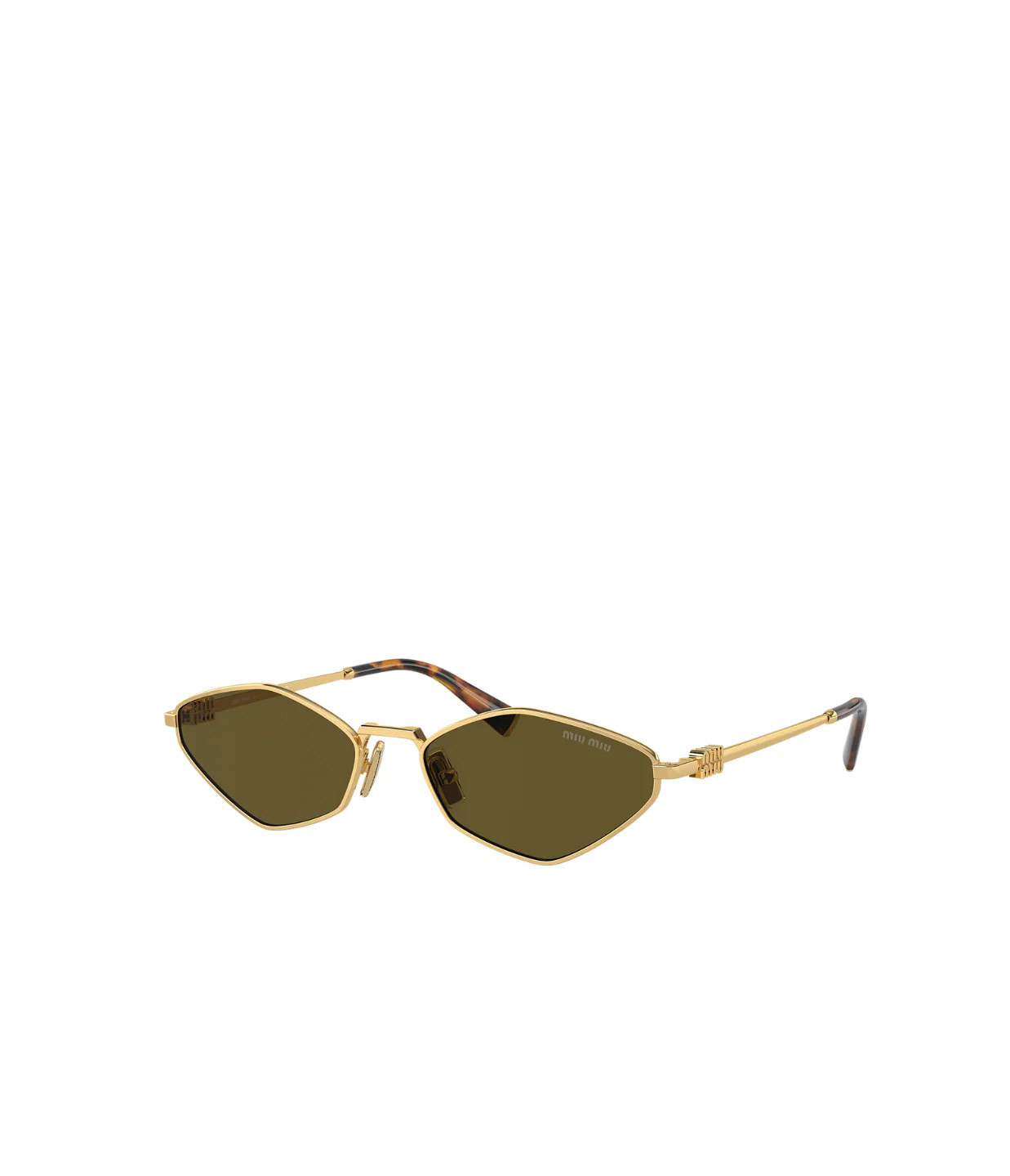 Miu Miu Irregular Sunglasses in Dark Brown | Mode Sportif