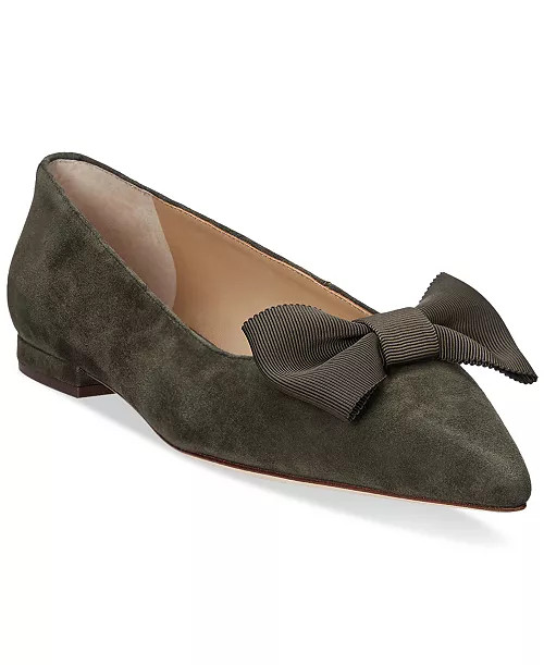 Laura Ralph Lauren Women's Londyn Bow Ballet Flats | Macy's