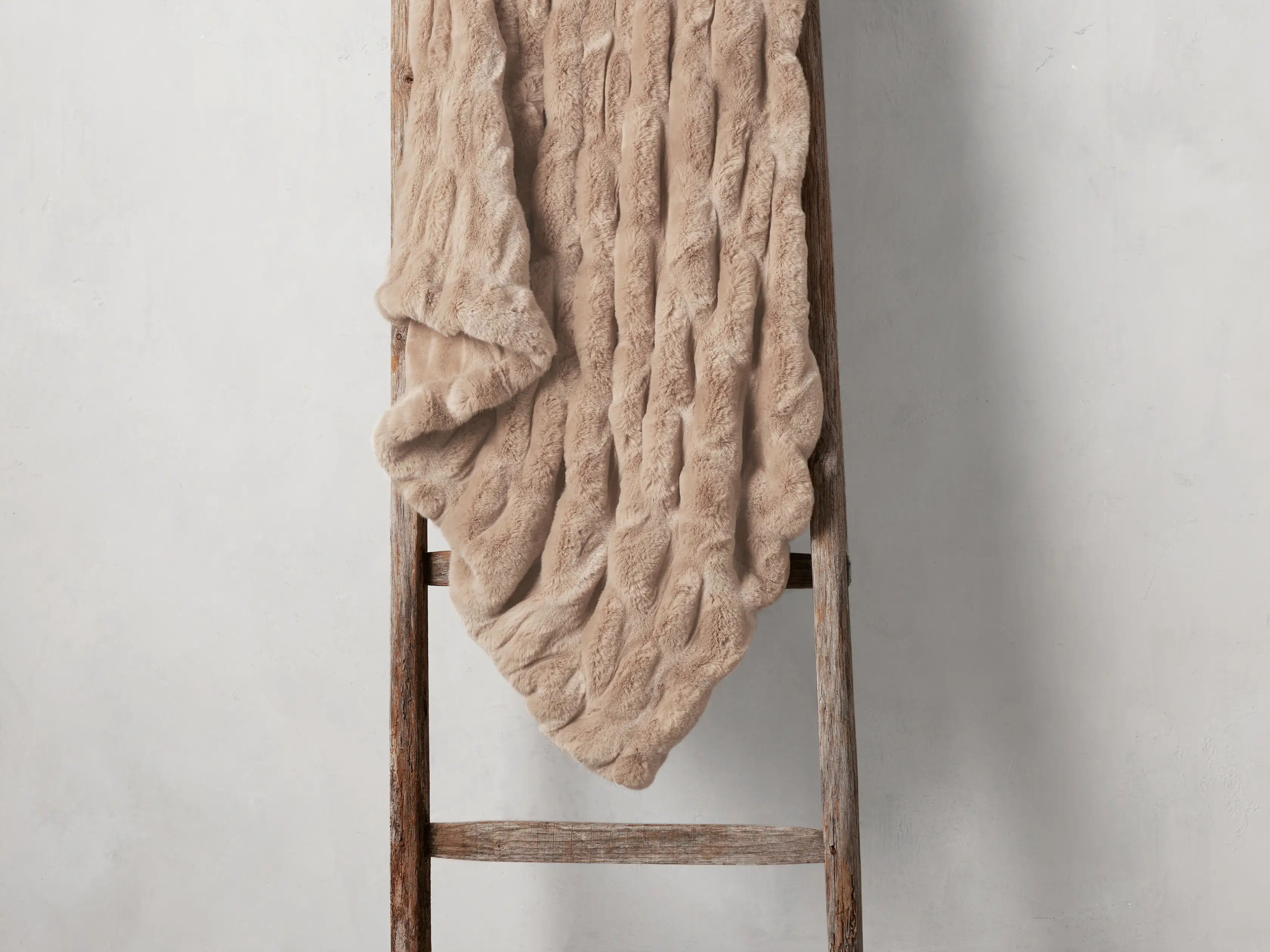 Luxe Faux Fur Pleated Throw | Arhaus