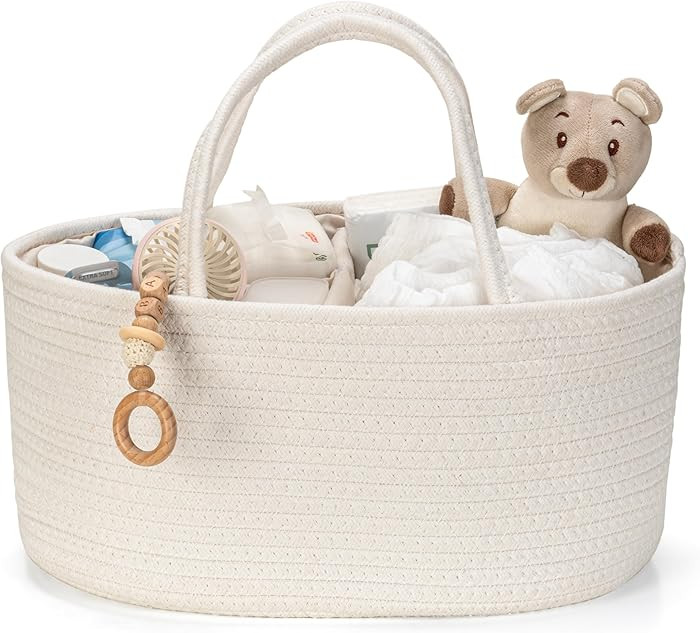 Diaper Caddy Organizer, Empty Gift Basket for Newborn Essentials, Baby Storage Basket, Stylish Gi... | Amazon (US)