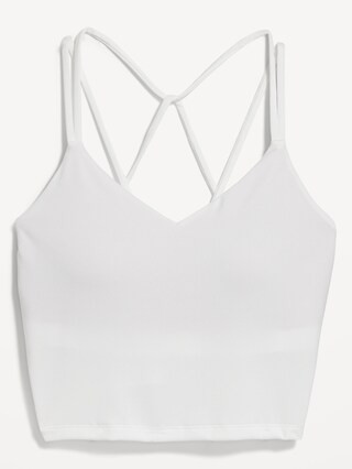 Light Support PowerPress Strappy Longline Sports Bra for Women XS-4X | Old Navy (US)