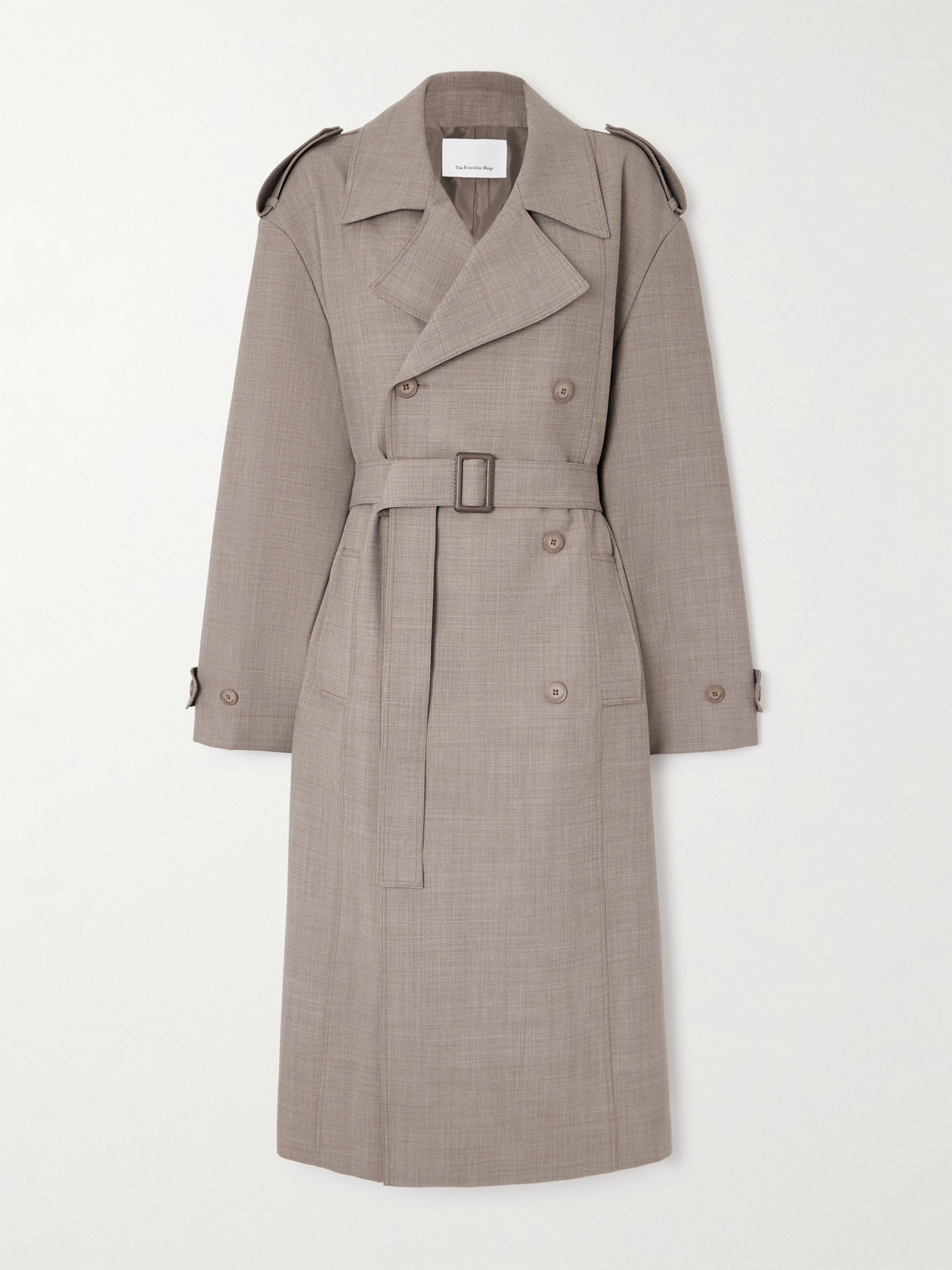 The Frankie Shop - Bleecker Woven Trench Coat - Taupe | NET-A-PORTER (UK & EU)