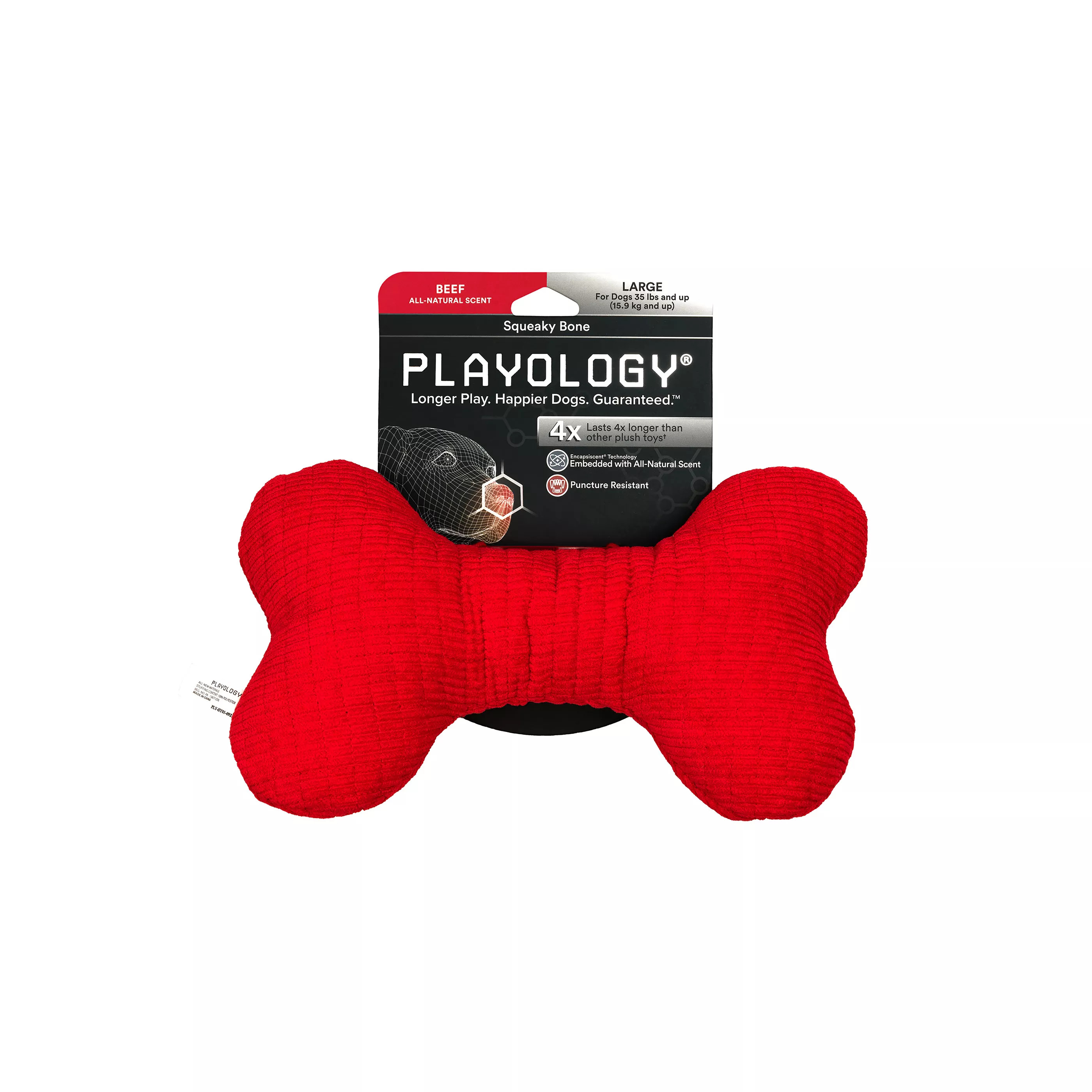 Playology Plush Bone Beef Flavored Medium Size | PetSmart