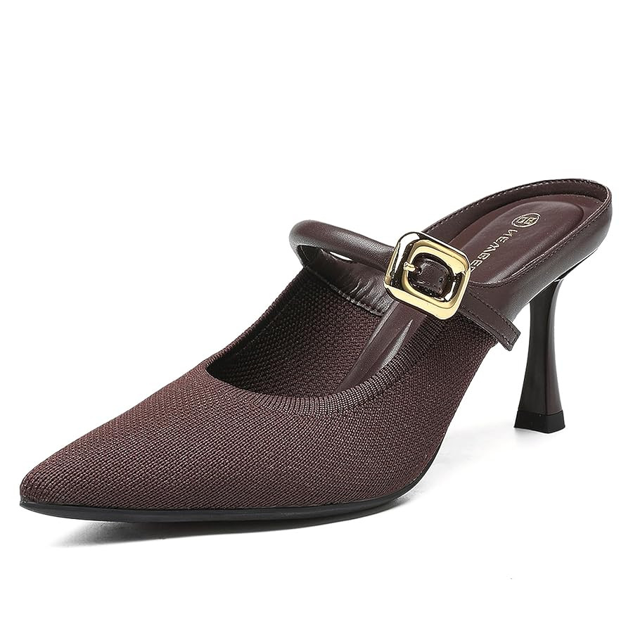 Sandalias de tacón puntiagudo de punto para mujer, sandalias de tacón de aguja para trajes casu... | Amazon (US)