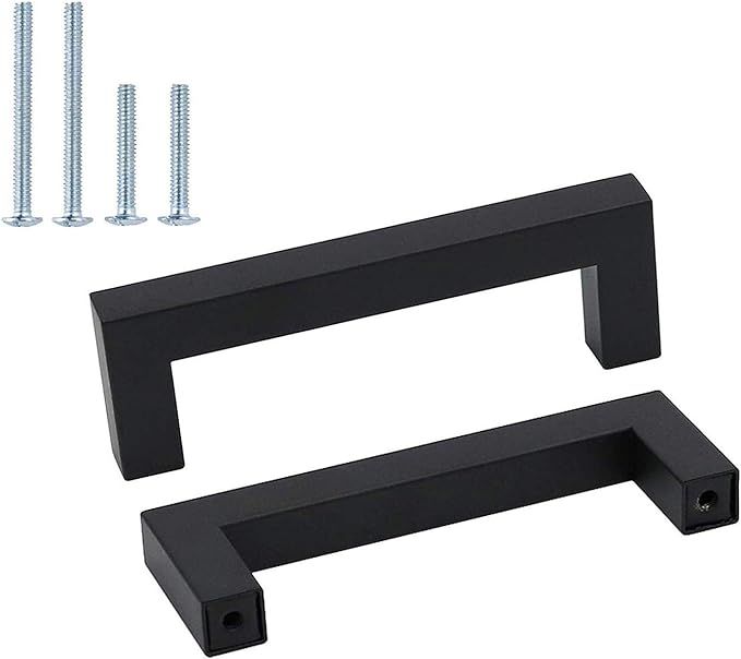 20Pack goldenwarm Matte Black Cabinet Pull Drawer Handle Stainless Steel Modern Hardware for Kitc... | Amazon (US)