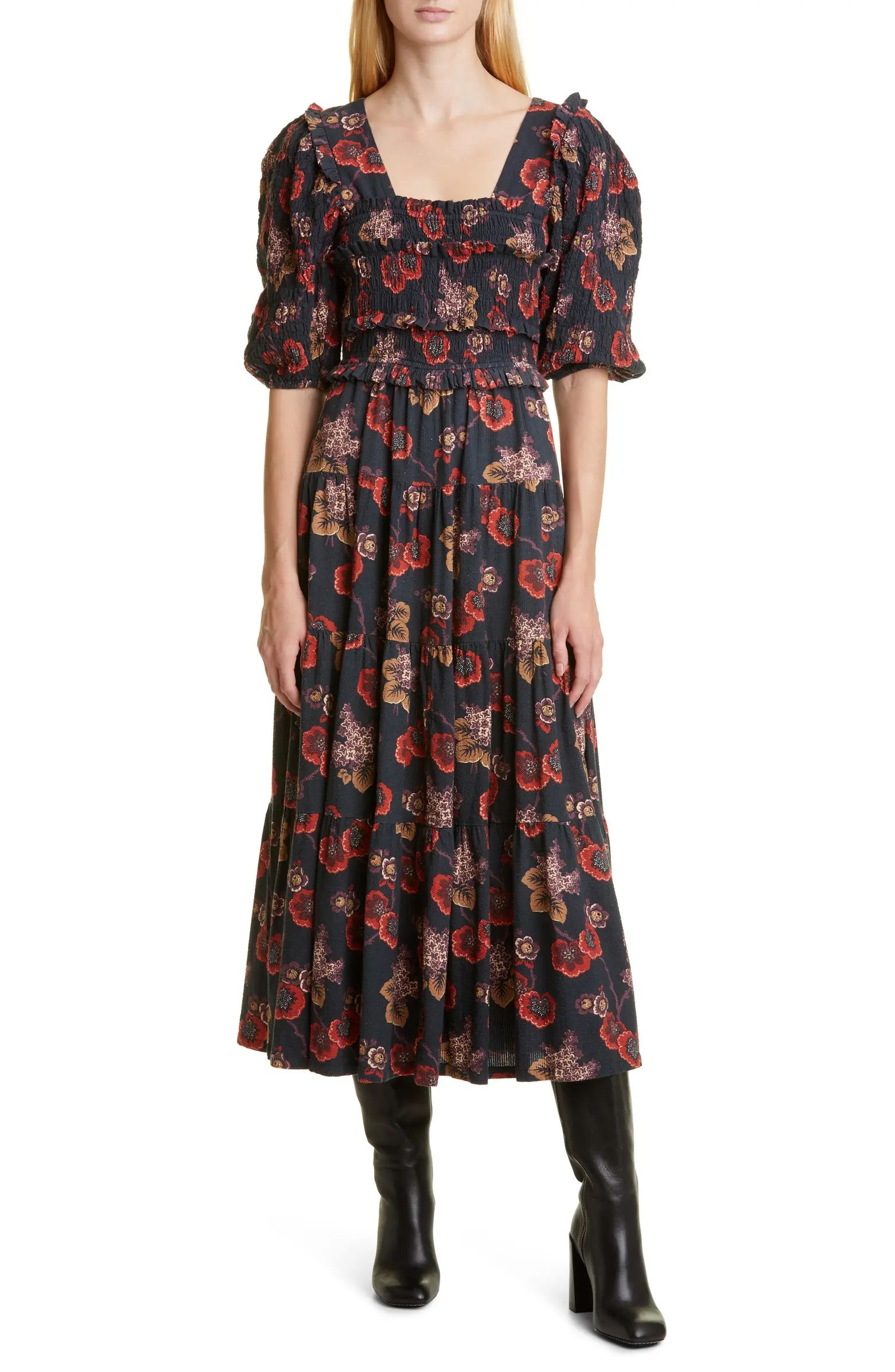 Lucinda Puff Sleeve A-Line Dress | Nordstrom
