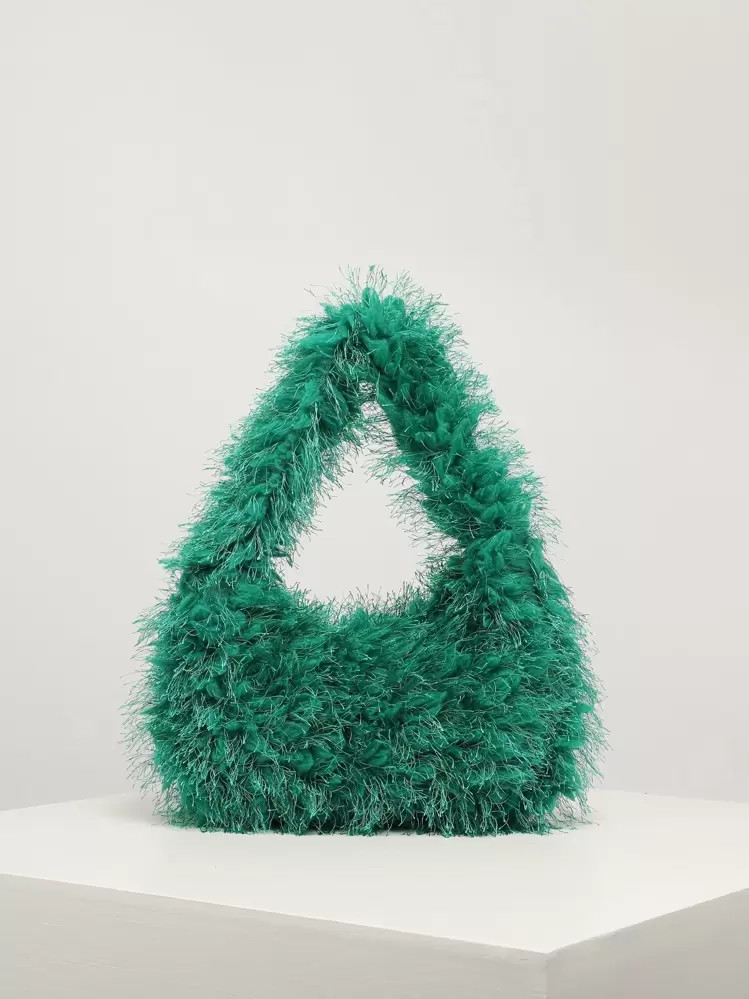 Fuzzy, Soft, Plush Minimalist Fluffy Hobo Bag For Girls, Women, College Students, Rookies & White-Collar Workers For Work, Office, Commute, For Autumn & Winter, Warm Winter, Outdoors, For Party, Prom, Wedding, New Arrival Fur Bag For Women | SHEIN