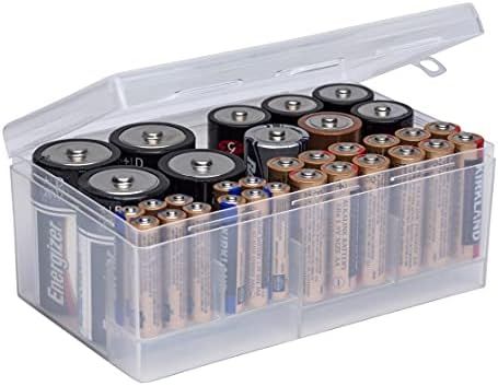 Dial Industries B331FN Battery Organizer Case 12 AAA, 12 AA, 6 C, 4 D Clear | Amazon (US)