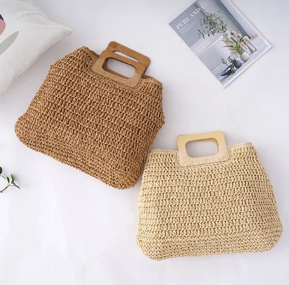 Handmade Straw Bag/fashion Simple Handbag/leisure Bag/woven | Etsy | Etsy (US)