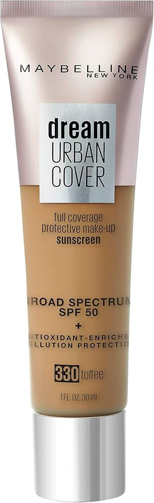 Maybelline New York Dream Urban Cover Flawless Coverage Foundation Makeup, SPF 50, Toffee | Amazon (US)
