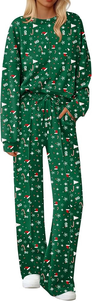 Ekouaer Pajama Sets for Women 2 Piece Lounge Sets Long Sleeve Sleepwear Top and Pants Cozy Pjs Lo... | Amazon (US)